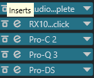 Последовательность плагинов в секции Inserts Cubase